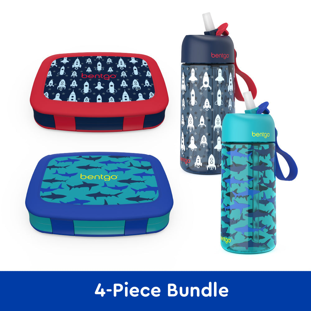 bentgo-kids-prints-lunch-boxes-and-water-bottles-p3 bentgo-lunch-box-bottle-bundle-rocket-shark-1.jpg